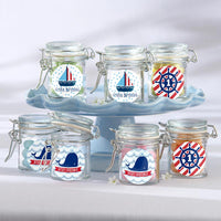 Thumbnail for Personalized Glass Favor Jars - Kate's Nautical Birthday Collection (Set of 12)