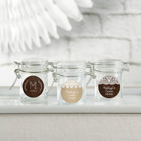 Thumbnail for Personalized Glass Favor Jars - Rustic Charm Wedding (Set of 12)