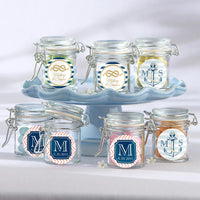 Thumbnail for Personalized Glass Favor Jars - Kate's Nautical Wedding Collection (Set of 12)
