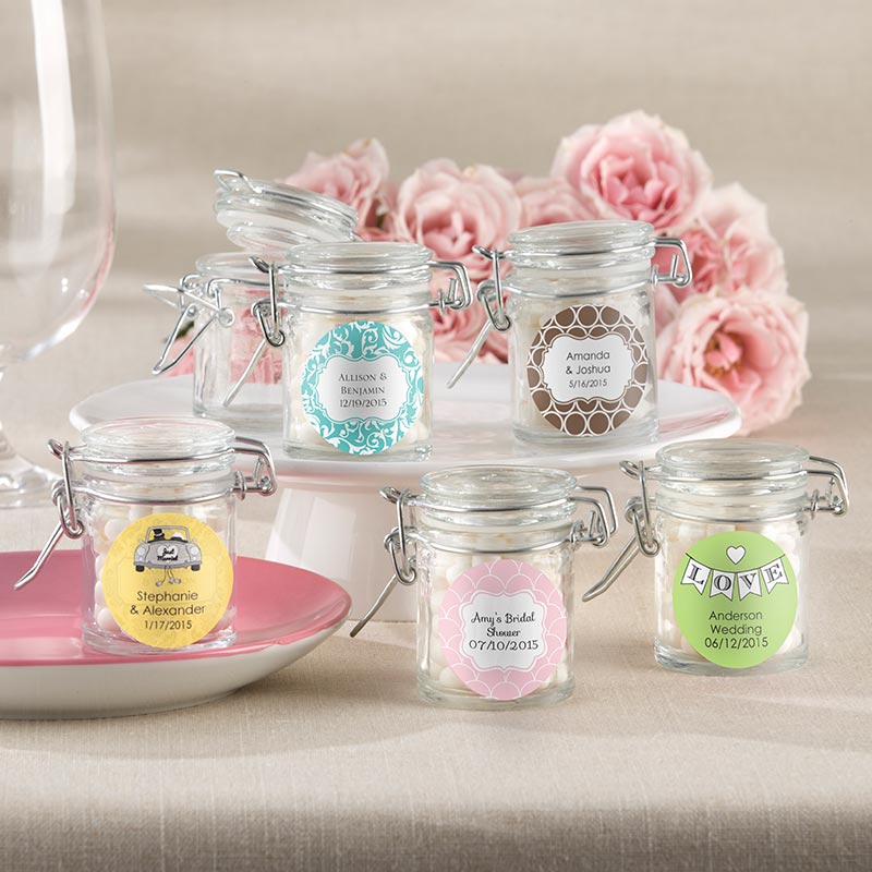 Glass Favor Jars - Wedding (Set of 12) (Available Personalized)