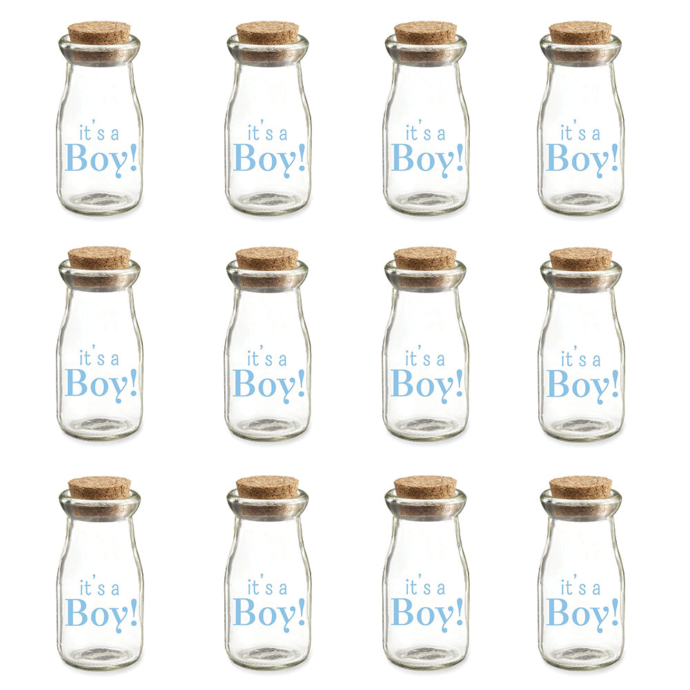 Printed Vintage 3.8 oz. Milk Bottle Favor Jar - It's a Boy (Set of 12) Alternate Image 5, Kate Aspen | Milk Jars