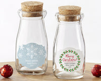 Thumbnail for Vintage 3.8 oz. Milk Bottle Favor Jar - Holiday (Set of 12) (Personalization Available)