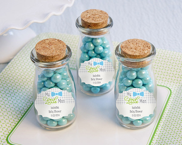 Vintage 3.8 oz. Milk Bottle Favor Jar - My Little Man (Set of 12) (Personalization Available)