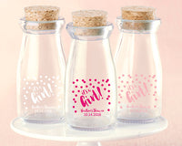 Thumbnail for Personalized Printed Vintage 3.8 oz. Milk Bottle Favor Jar - It's a Girl! (Set of 12)