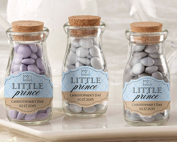 Vintage 3.8 oz. Milk Bottle Favor Jar - Little Prince (Set of 12) (Personalization Available)