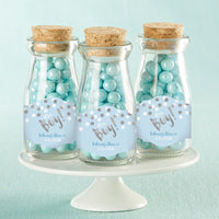 Thumbnail for Vintage 3.8 oz. Milk Bottle Favor Jar - It's a Boy! (Set of 12) (Personalization Available)