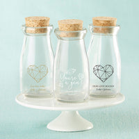 Thumbnail for Personalized Printed Vintage 3.8 oz. Milk Bottle Favor Jar - Elements (Set of 12)