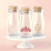 Thumbnail for Personalized Printed Vintage 3.8 oz. Milk Bottle Favor Jar - Indian Jewel (Set of 12)