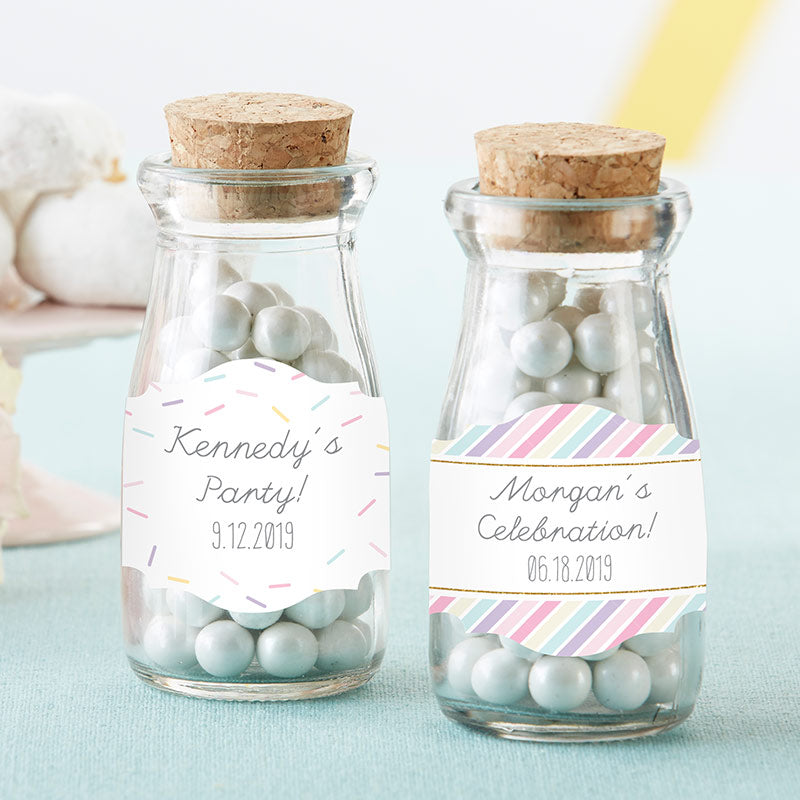 Vintage 3.8 oz. Milk Bottle Favor Jar - So Sweet (Set of 12) (Personalization Available)