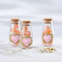Thumbnail for Vintage 3.8 oz. Milk Bottle Favor Jar - Sweet Heart (Set of 12) (Personalization Available)