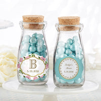 Thumbnail for Vintage 3.8 oz. Milk Bottle Favor Jar - Tea Time (Set of 12) (Personalization Available)