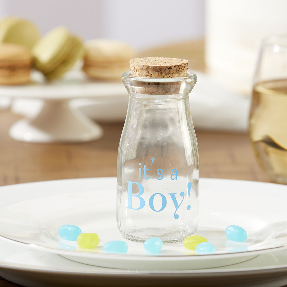 Printed Vintage 3.8 oz. Milk Bottle Favor Jar - It's a Boy (Set of 12) Alternate Image 8, Kate Aspen | Milk Jars