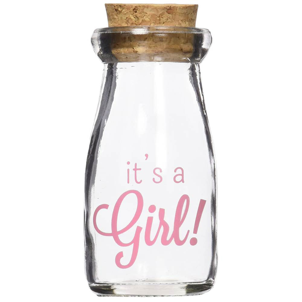 Printed Vintage 3.8 oz. Milk Bottle Favor Jar - It's a Girl (Set of 12) Alternate Image 3, Kate Aspen | Milk Jars