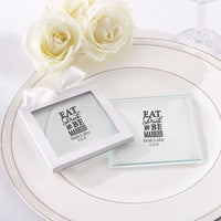 Thumbnail for Personalized Glass Coaster - Eat, Drink & Be Married (Set of 12)