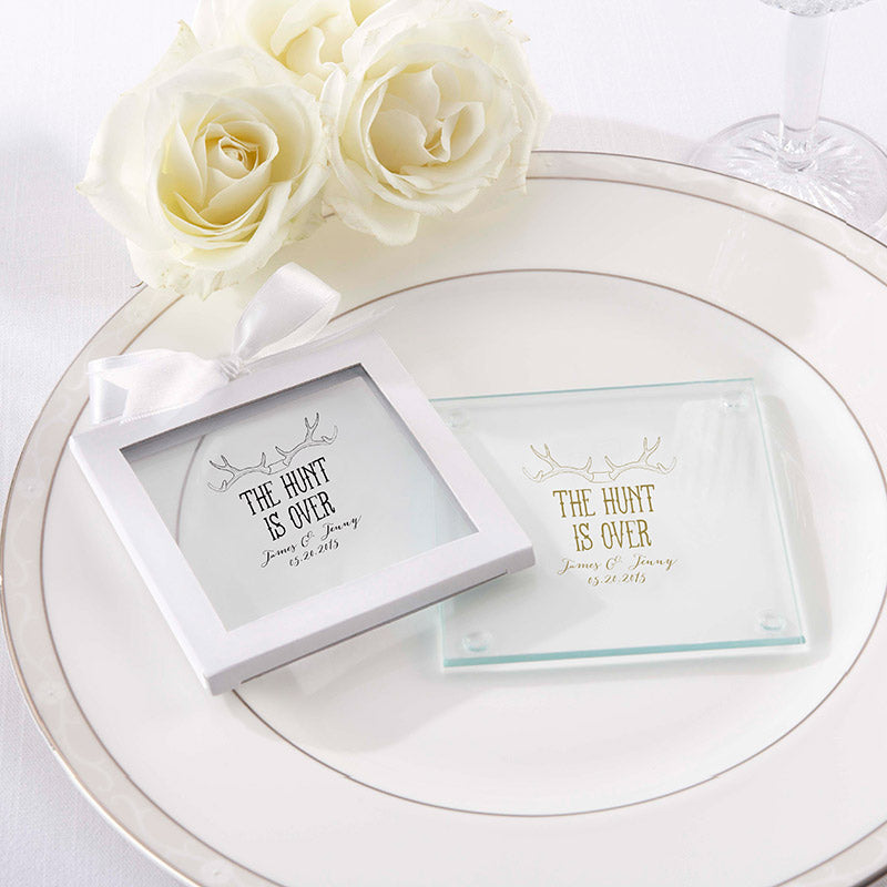 Personalized Glass Coaster - The Hunt Is Over (Set of 12)