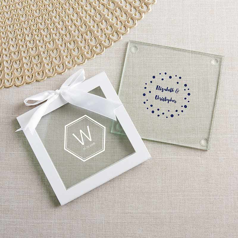 Personalized Glass Coaster - Modern Classic (Set of 12)