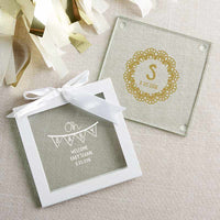 Thumbnail for Personalized Glass Coaster - Rustic Charm Baby Shower (Set of 12)