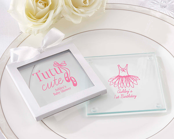 Personalized Glass Coaster - Tutu Cute (Set of 12)