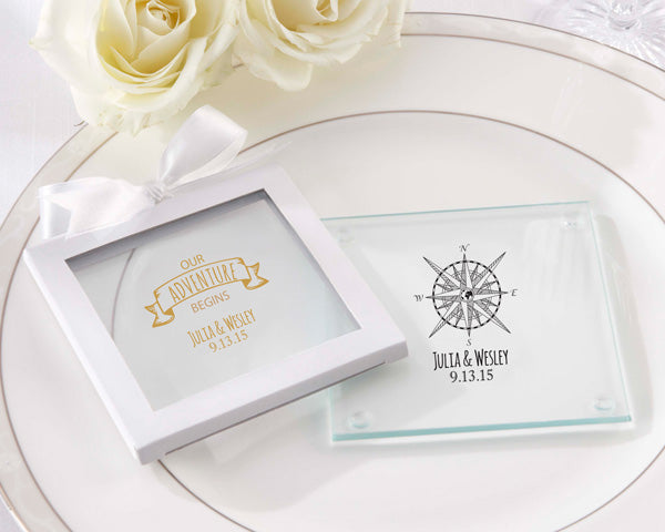 Personalized Glass Coaster - Travel & Adventure (Set of 12)