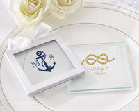 Thumbnail for Personalized Glass Coaster - Nautical Wedding (Set of 12)
