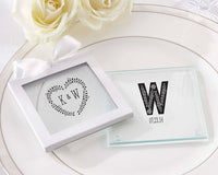 Thumbnail for Personalized Glass Coaster - Rustic Wedding (Set of 12)