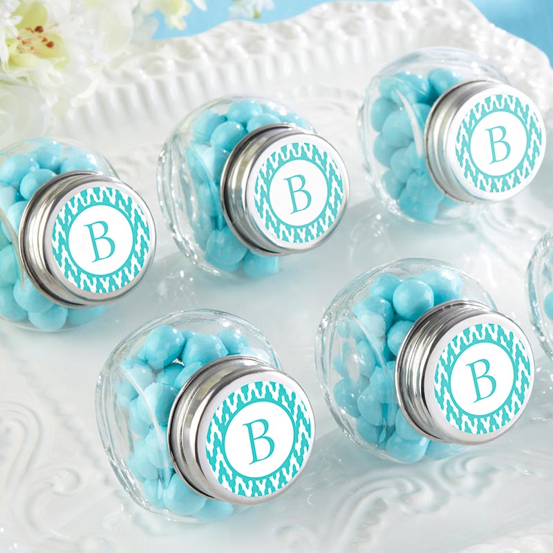 Mini Glass Favor Jar - Wedding (Set of 12) (Available Personalized)