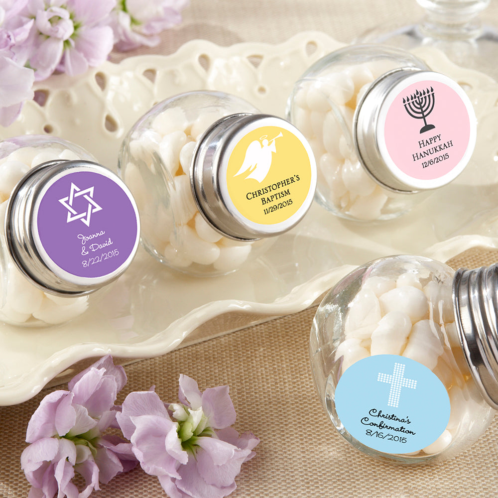 Personalized Mini Glass Favor Jar - Religious