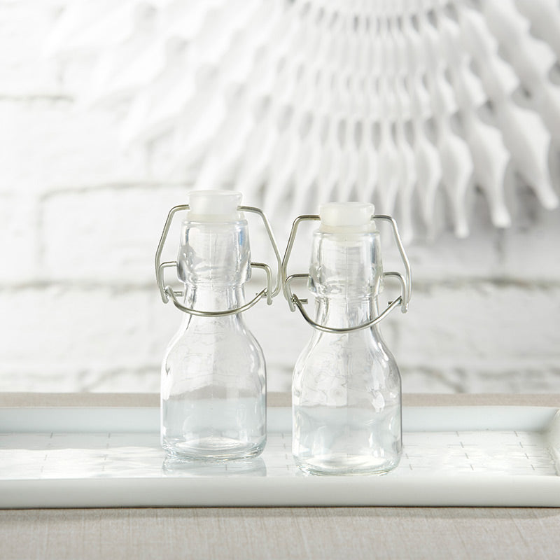 Mini Glass Favor Bottle with Swing Top - DIY (Set of 12) Main Image, Kate Aspen | Favor Jars