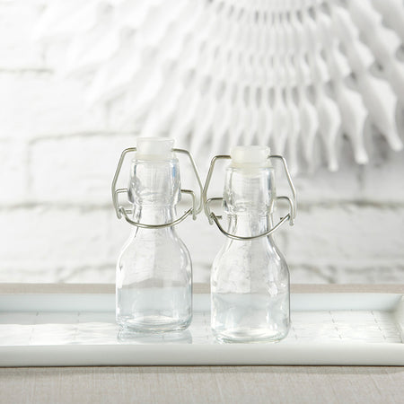Mini Glass Favor Bottle with Swing Top - DIY (Set of 12) Main Image, Kate Aspen | Favor Jars