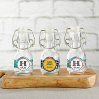 Thumbnail for Personalized Mini Glass Favor Bottle with Swing Top - Tropical Chic (Set of 12)