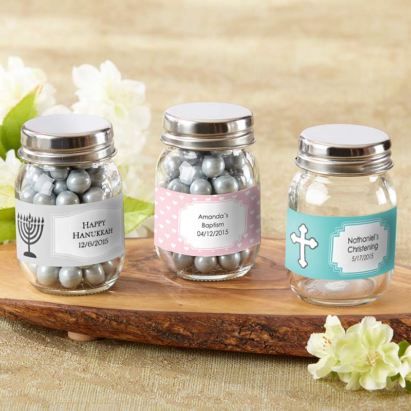 Personalized 3 oz. Mini Mason Jar - Religious (Set of 12) Main Image, Kate Aspen | Mason Jars