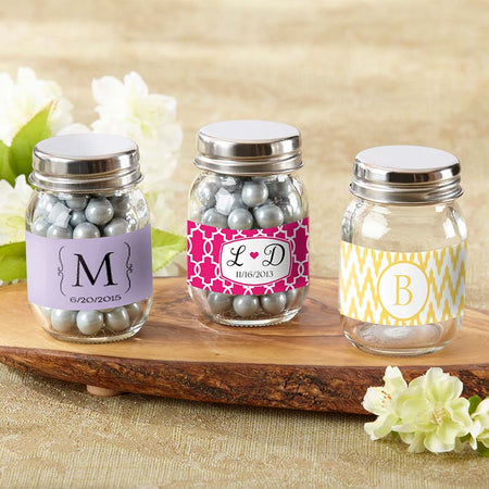 Personalized 3 oz. Mini Mason Jar - Wedding (Set of 12) Main Image, Kate Aspen | Mason Jars