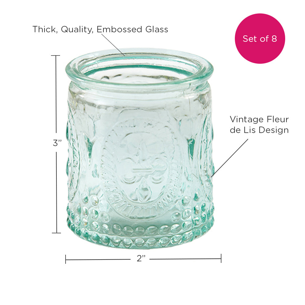 Vintage Blue Glass Tea Light Holder (Set of 8) Alternate Image 5, Kate Aspen | Tealight/Votive Holder