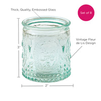 Thumbnail for Vintage Blue Glass Tea Light Holder (Set of 8) Alternate Image 5, Kate Aspen | Tealight/Votive Holder