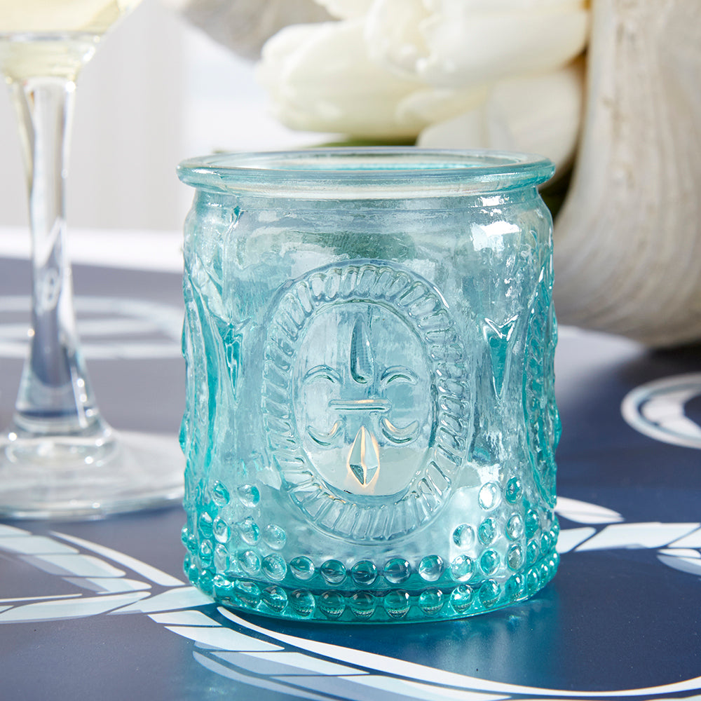 Vintage Blue Glass Tea Light Holder (Set of 8) Alternate Image 6, Kate Aspen | Tealight/Votive Holder