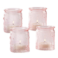 Thumbnail for Vintage Pink Glass Tea Light Holder (Set of 4) Alternate Image 8, Kate Aspen | Candles & Votives
