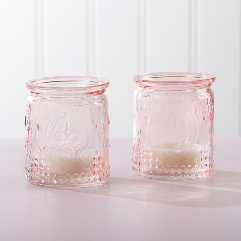 Vintage Pink Glass Tea Light Holder (Set of 4) Main Image, Kate Aspen | Candles & Votives