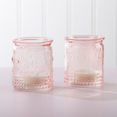 Vintage Pink Glass Tea Light Holder (Set of 4) Main Image, Kate Aspen | Candles & Votives