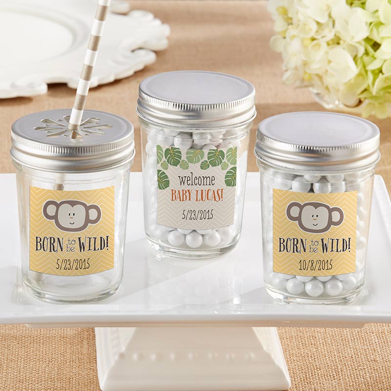 Personalized 8 oz. Glass Mason Jar - Born To Be Wild (Set of 12)