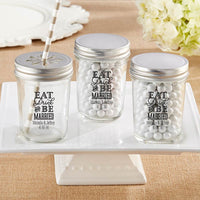 Thumbnail for Personalized Printed 8 oz. Glass Mason Jar - Eat, Drink & Be Married (Set of 12)