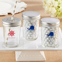Thumbnail for Personalized Printed 8 oz. Glass Mason Jar - Nautical Birthday (Set of 12)