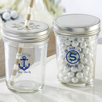 Thumbnail for Personalized Printed 8 oz. Glass Mason Jar - Nautical Bridal Shower (Set of 12)