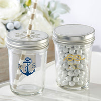 Thumbnail for Personalized Printed 8 oz. Glass Mason Jar - Nautical Wedding (Set of 12)