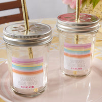 Thumbnail for Personalized 8 oz. Glass Mason Jar - Pineapples & Palms