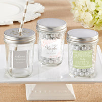 Thumbnail for Personalized 8 oz. Glass Mason Jar - Rustic Baby Shower (Set of 12)