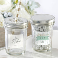 Thumbnail for Personalized 8 oz. Glass Mason Jar - Rustic Wedding (Set of 12)