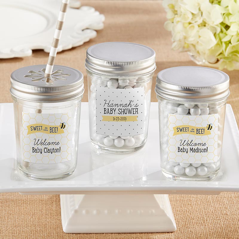 Personalized 8 oz. Glass Mason Jar - Sweet as Can Bee (Set of 12)