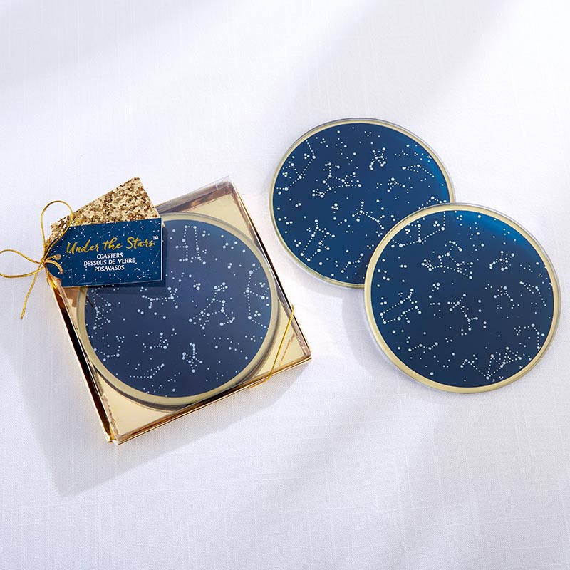 Under the Stars Glass Coaster (Set of 2) Alternate Image 4, Kate Aspen | Coasters