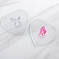 Thumbnail for Personalized Glass Heart Shaped Coaster - Birthday (Set of 12)