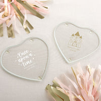 Thumbnail for Personalized Glass Heart Shaped Coaster - Princess Party (Set of 12)
